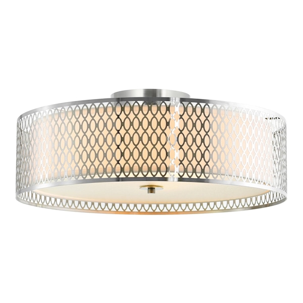 Cwi Lighting Mikayla 5 Light Drum Shade Flush Mount With Satin Nickel Finish 5555C22SN - main